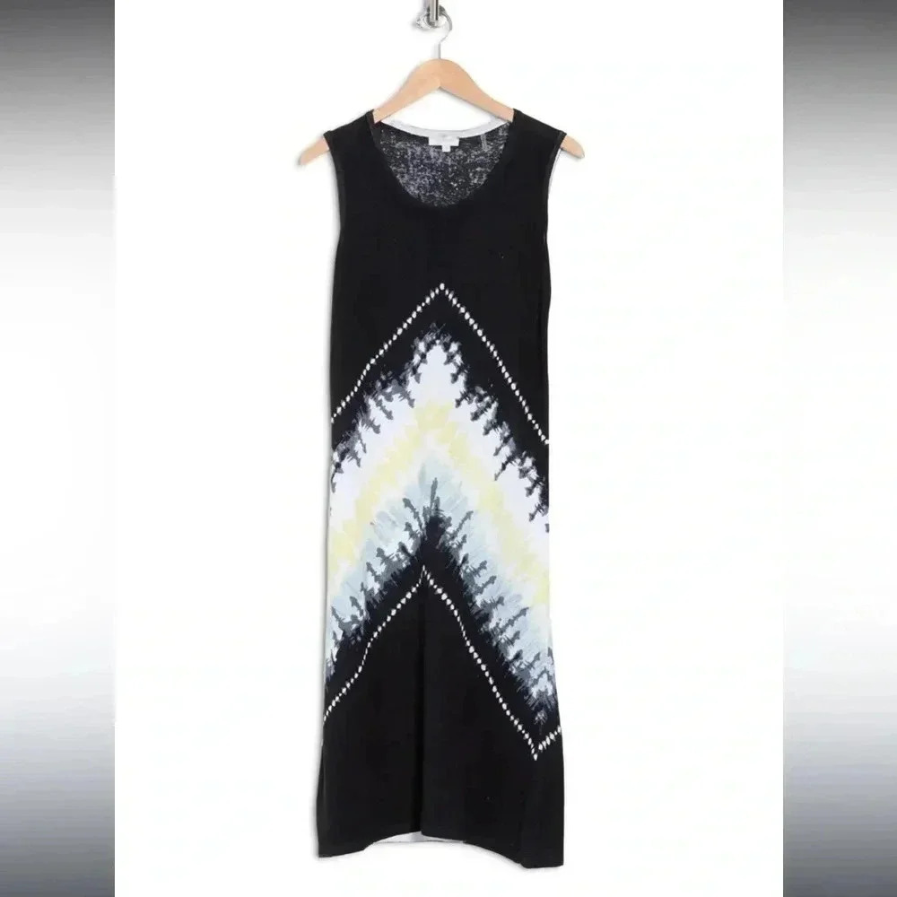 KINROSS LINEN TIE DYE PRINT DRESS IN ECLIPSE MULTI - Picture 2 of 6